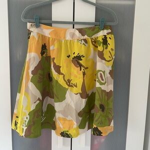 New York & Company Yellow and Green Floral Skirt